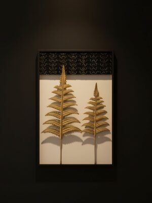 Gold Fern Leaf Wall Decor  Metal Home Decoration Piece for Living Room