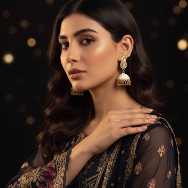 WhatsApp Image 2026-01-23 at 10.21.49 PM Elegant White & Gold Jhumka Earrings for Women – Traditional Indian Party Wear Jewelry with Kundan & Meenakari Detailing