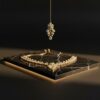 Emerald & Gold Floral  Jewelry necklace with Maang Tikka | Asian Wedding Necklace & Earrings