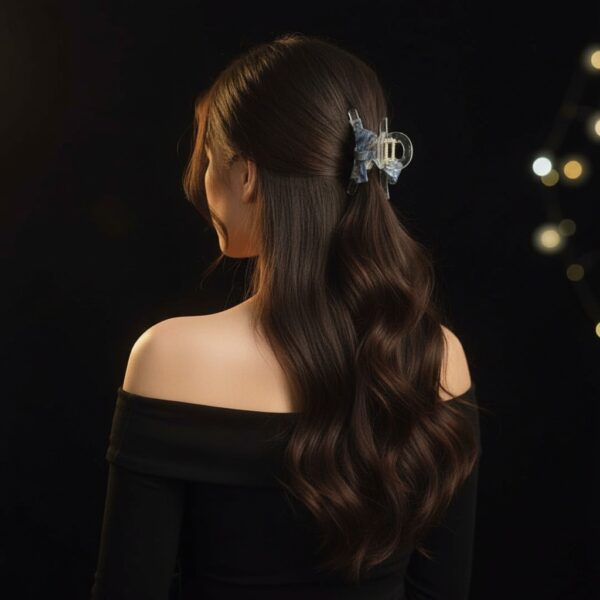 Elegant Bow Claw Hair Clip for Women | Resin Hair Accessory for Stylish Updos & Everyday Wear