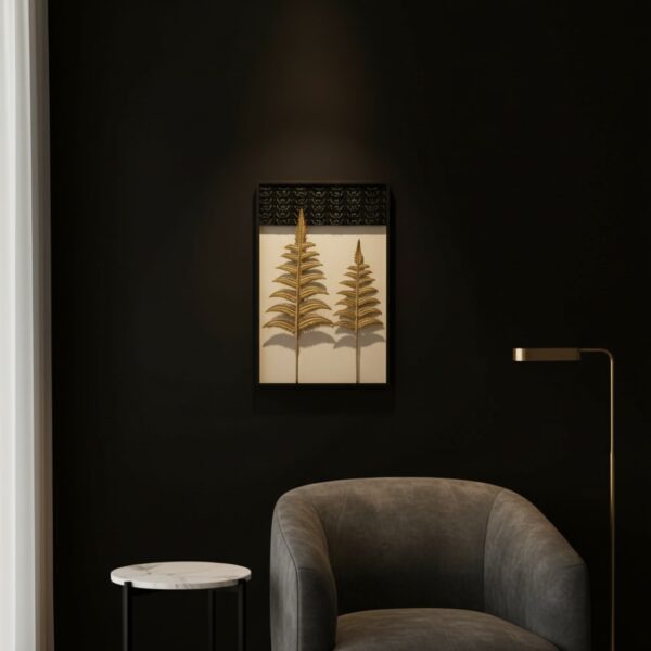 Gold Fern Leaf Wall Decor  Metal Home Decoration Piece for Living Room