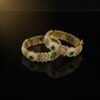 Emerald & Diamond-Look Kundan Cuff Bangle Set for Women – Luxury Indian Bridal Jewelry with Gold Finish & Green Stones