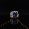Gold Plated Blue Stone Ring 6gm with Indian Zircon | Designer Ring for Women