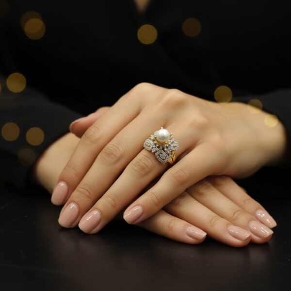 WhatsApp Image 2026-02-10 at 10.11.49 PM Indian Zircon Stone Ring 7.1gm - Traditional Designer Gold Plated Ring for Women | Ethnic Bridal Wedding Party Wear Jewelry | Premium CZ Stone Ring