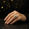 Luxurious Turkish Style Golden crown Ring with Crown Design & Pink Stone - 6.2gm Ottoman Inspired Diamond Ring for Women - Premium Handcrafted Turkish Jewelry