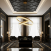 Modern LED Ring Chandelier Gold Crystal Pendant Light - Contemporary Double Circle Ceiling Fixture for Living Room Dining Room Luxury Home Deco